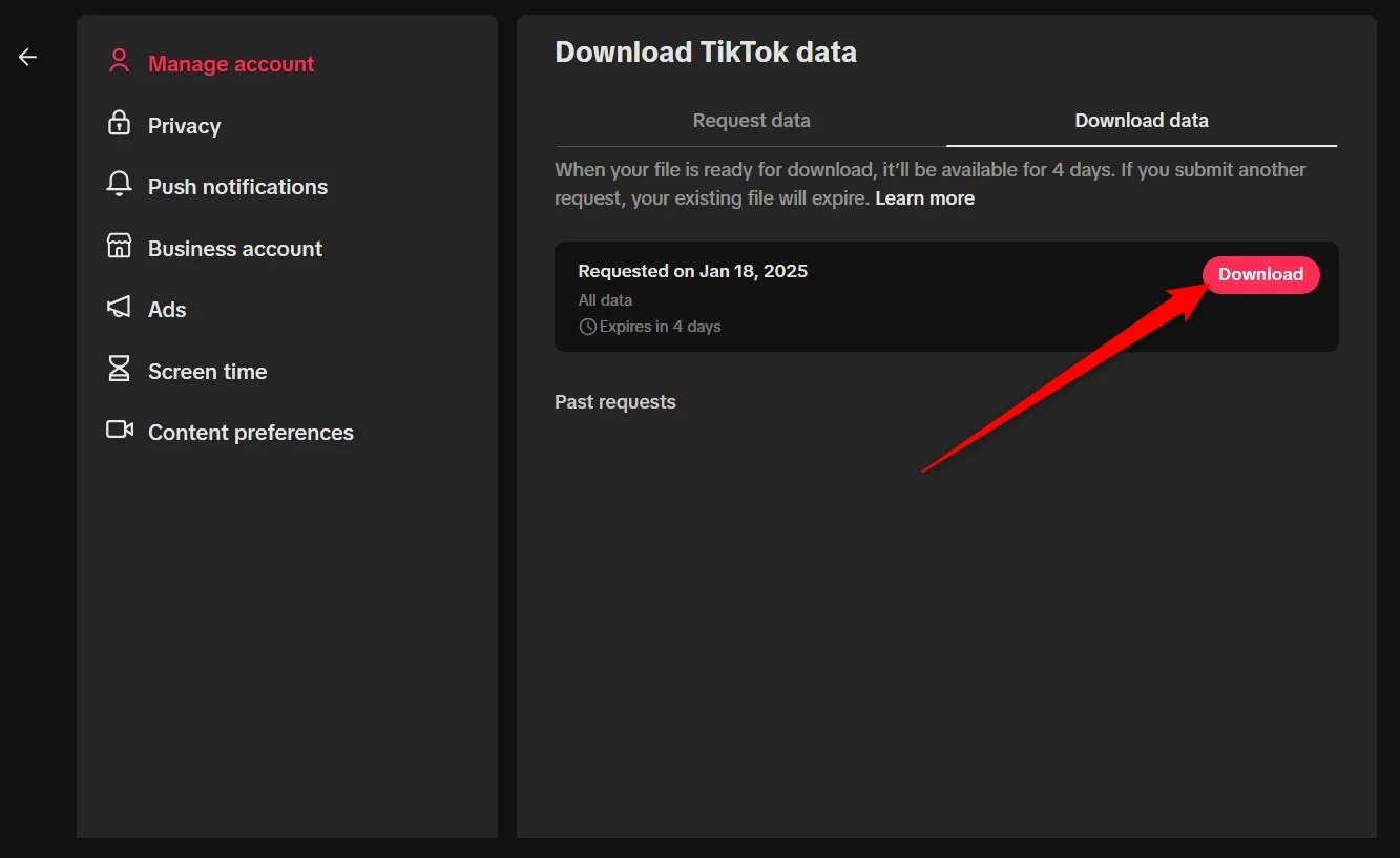 download titkok data