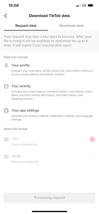 download tiktok data