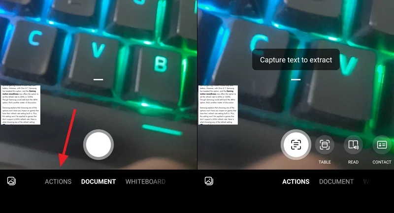 select action and image on microsoft lens