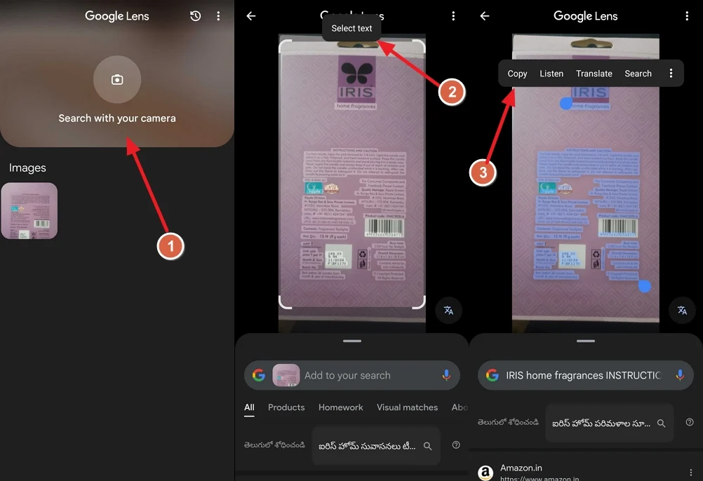 extract text from images on google lens