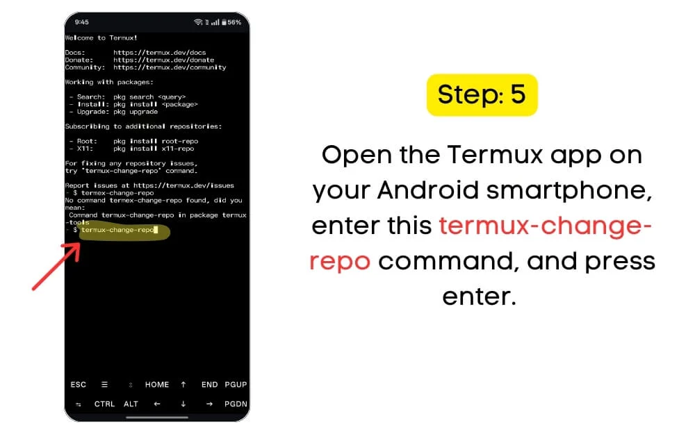 termux-change-repo command