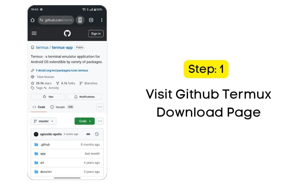 visit github termux download page