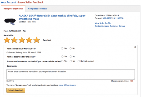 Amazon-Kundenfeedback