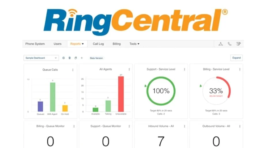 تحليلات مركز الاتصال RingCentral ل