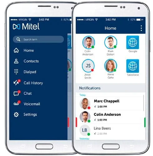 aplicación móvil mitel