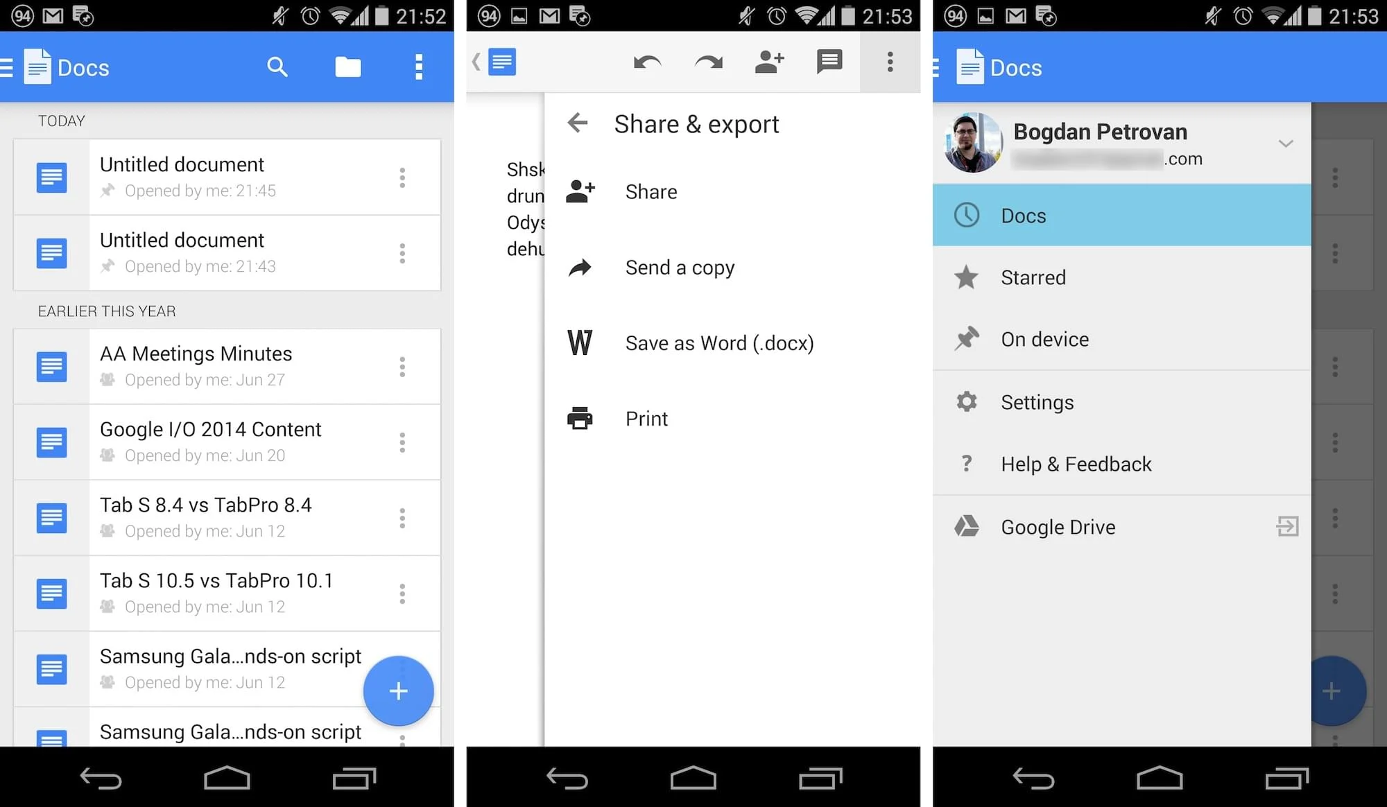 Google Documents Mobile