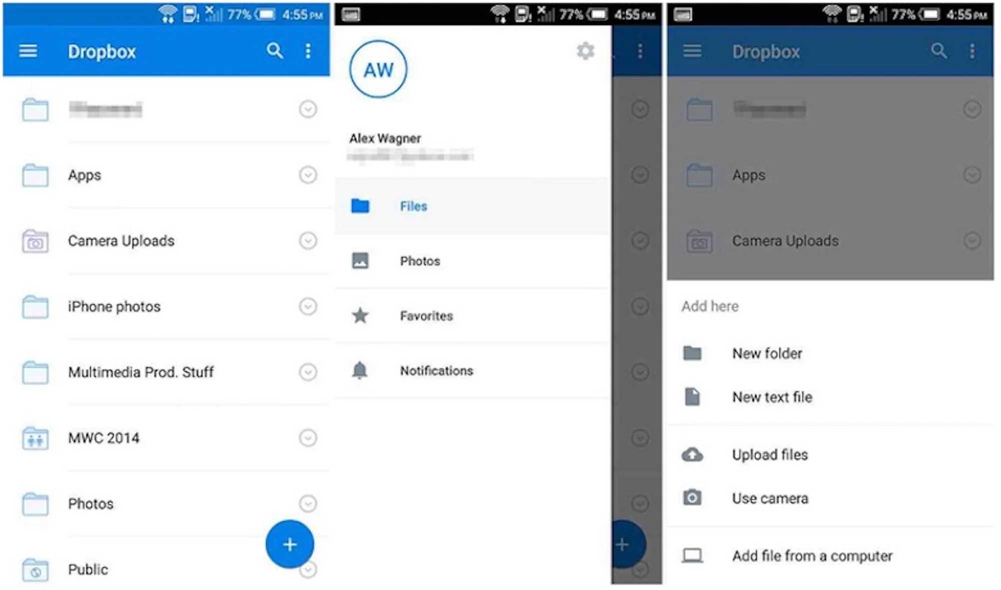 Dropbox para celular