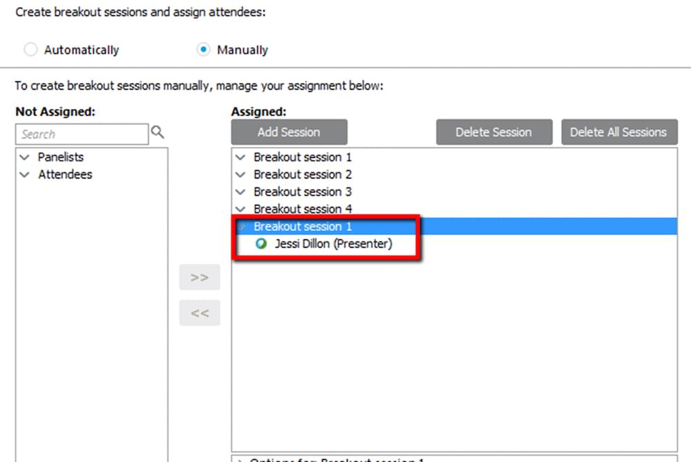 เพิ่ม WebEx Breakout Room