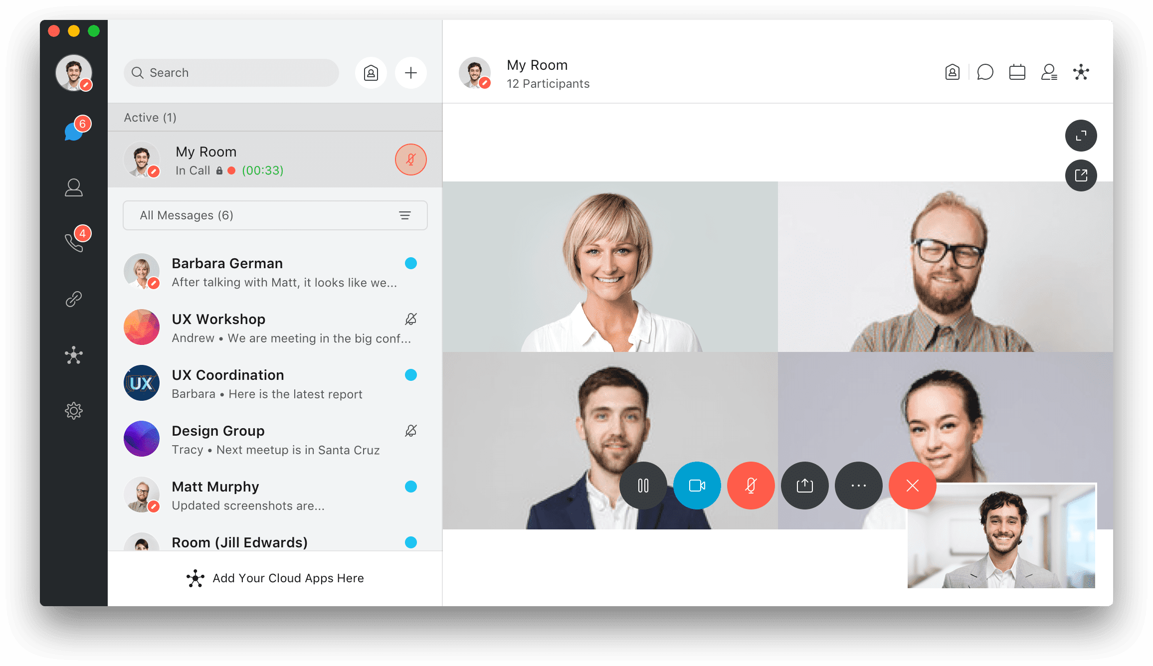 Sale per gruppi di lavoro WebEx