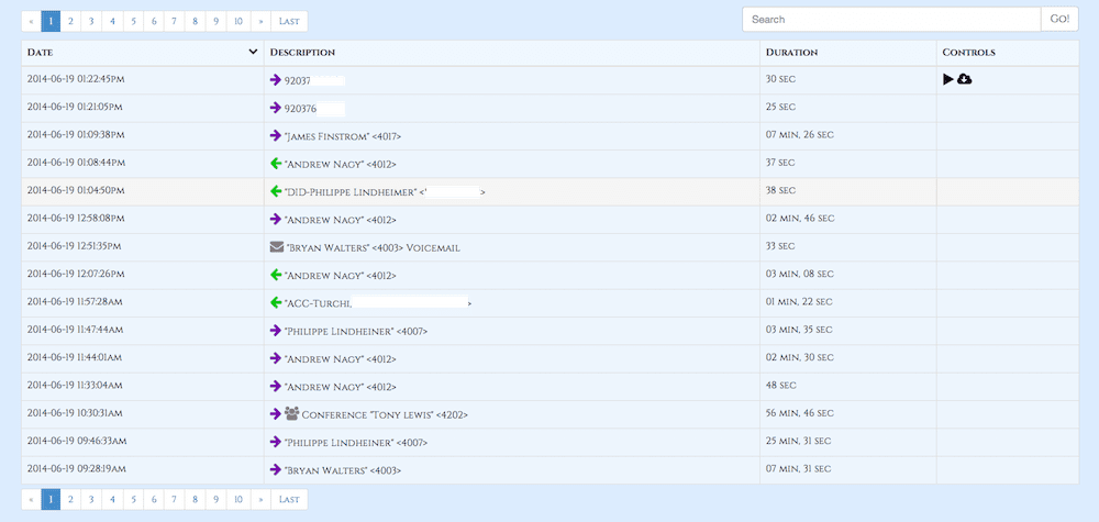 Jurnal de apeluri FreePBX