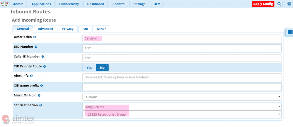 Interfejs FreePBX