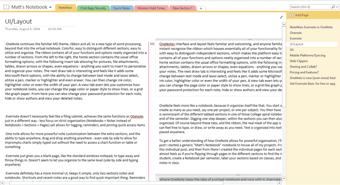 Cuadros de texto de Onenote