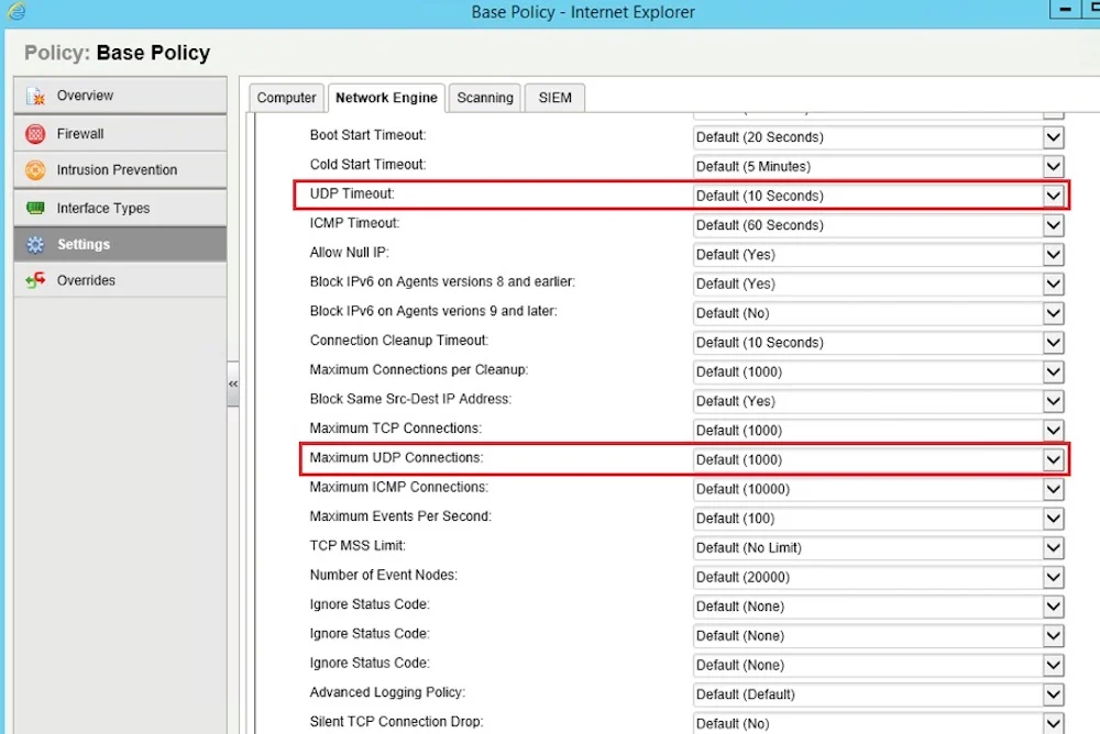 Timeout UDP