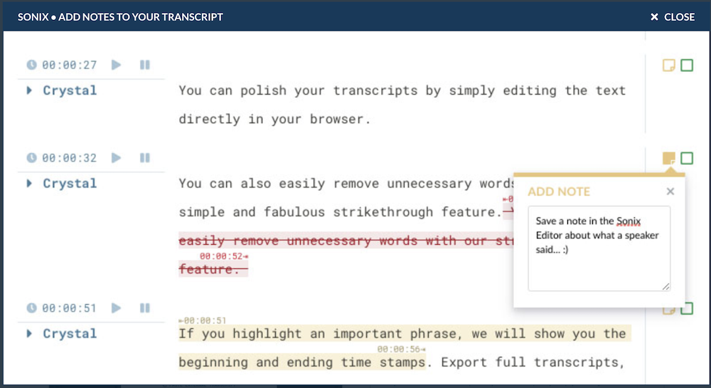 Software de transcrição Sonix