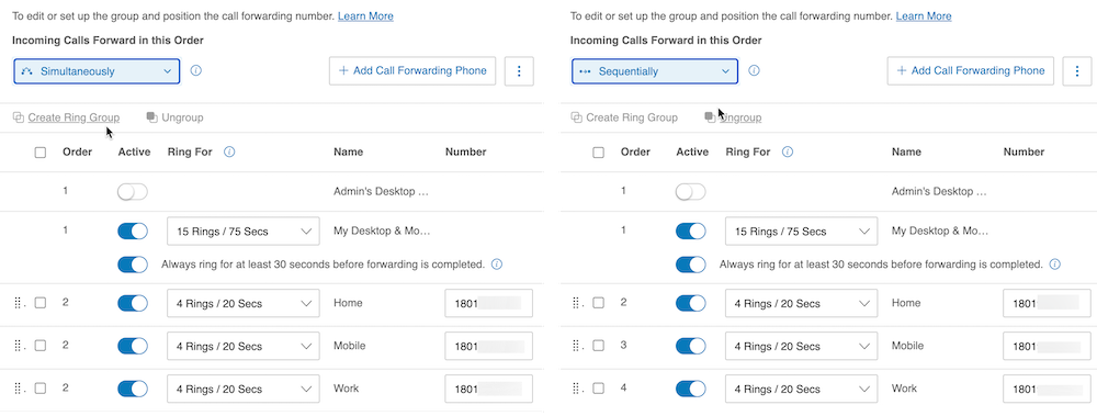 Groupes d'appels RingCentral