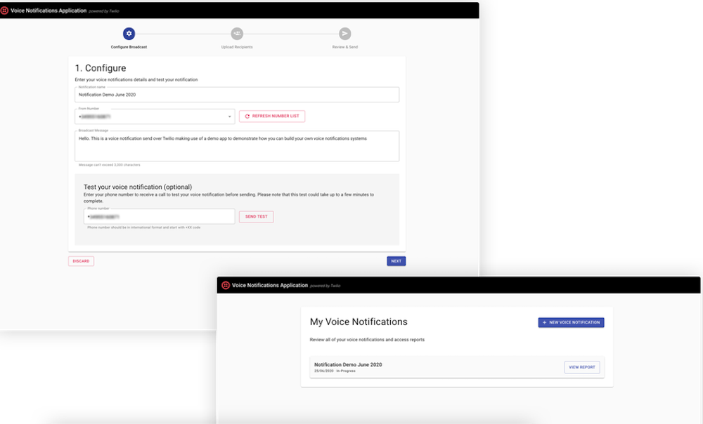 Notifiche vocali di Twilio