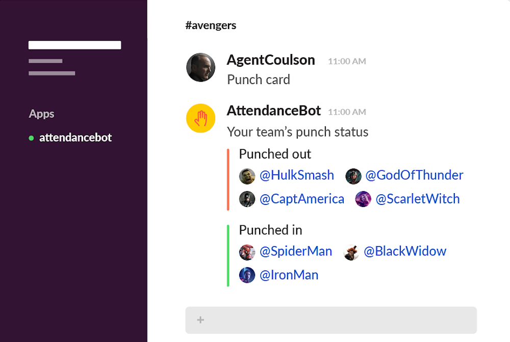 Attendance Bot Slack