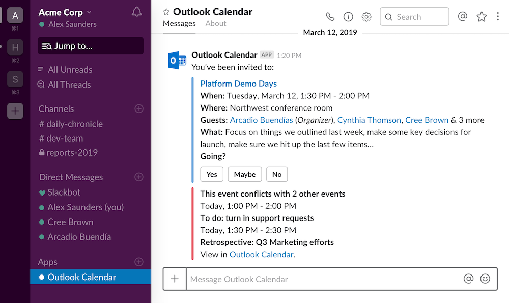 Calendario di Outlook