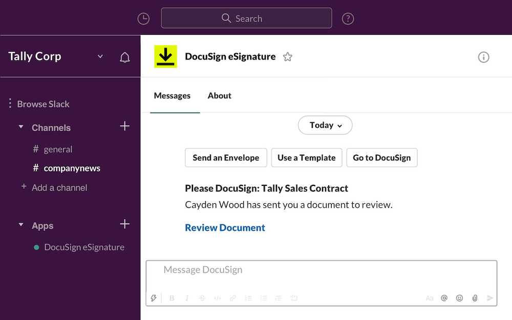 DocuSign Slack