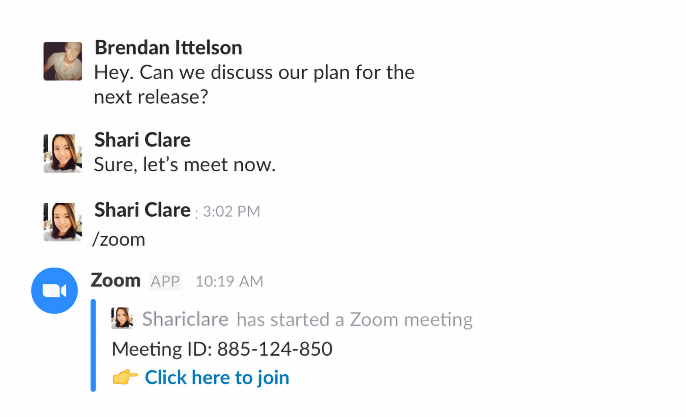 Intégration de Zoom Slack