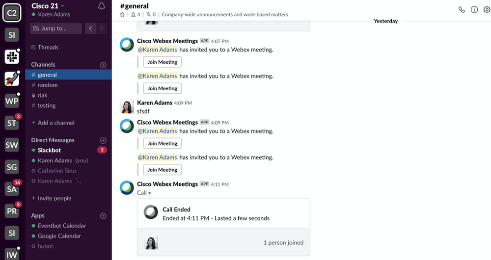 Slack WebEx