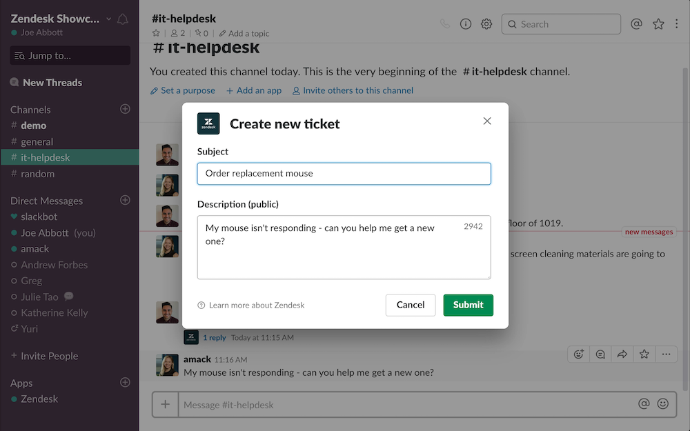 Zendesk Slack