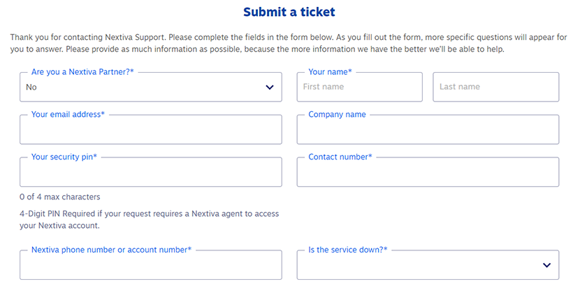 Cara mengirimkan tiket ke Nextiva