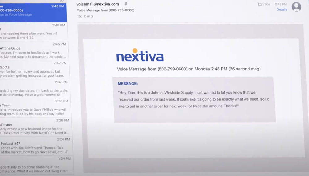 Nextivaボイスメール