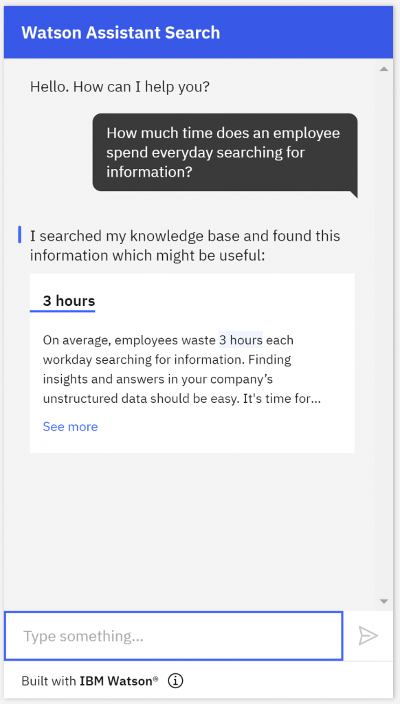 Suchfähigkeit des Watson-Assistenten