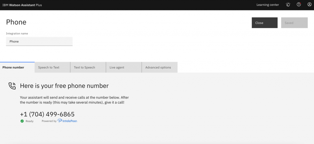 IntelePeer ile Watson Assistant_Voice Entegrasyonu