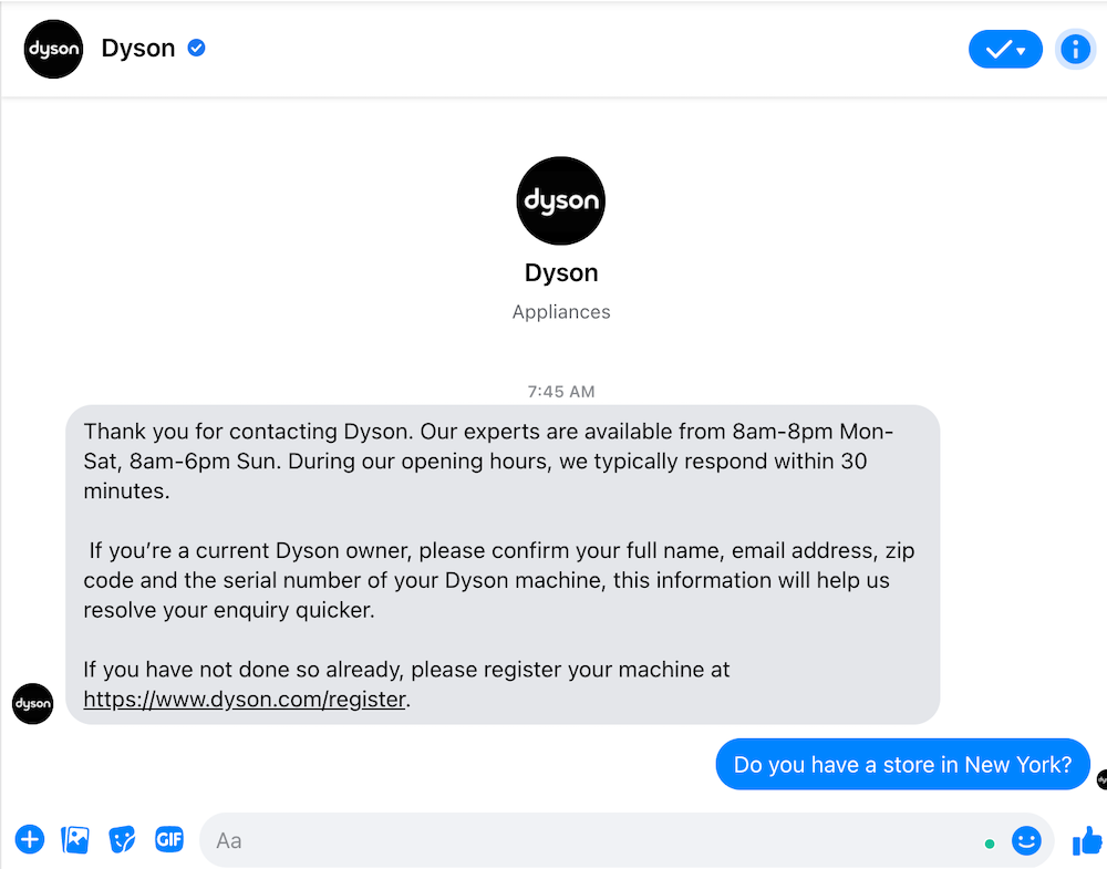 Assistance Dyson