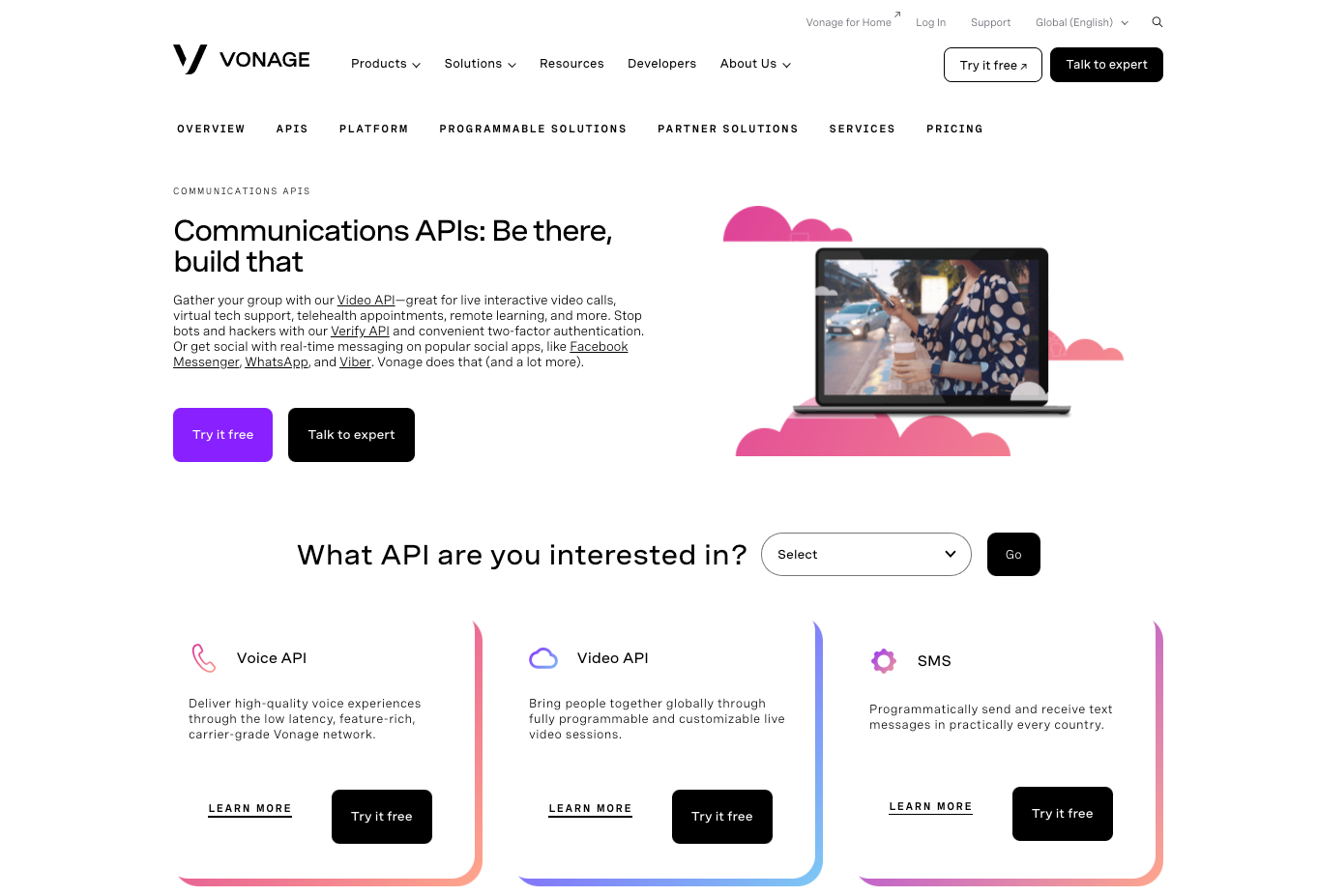 API de comunicación de Vonage