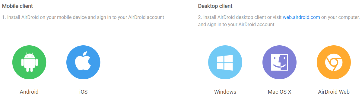 AirDroid Client - Android Telefonu Bilgisayardan Kontrol Edin