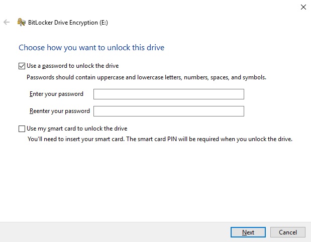 Cifrado de unidad BitLocker