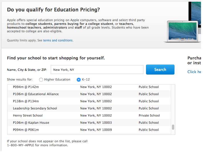 rabais étudiant apple - trouver une école pour faire du shopping