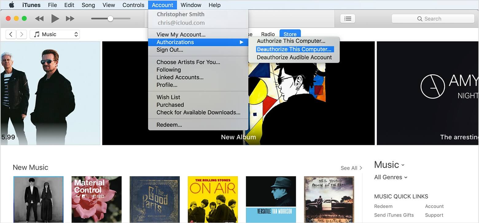 macOS高山脉itunes12.7.1取消iTunes授权