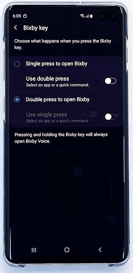 ダブルタップしてBixbyを開きます