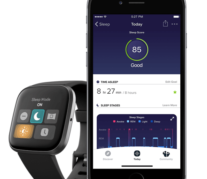Fitbit Versa - Aplikasi Pelacak Tidur Terbaik
