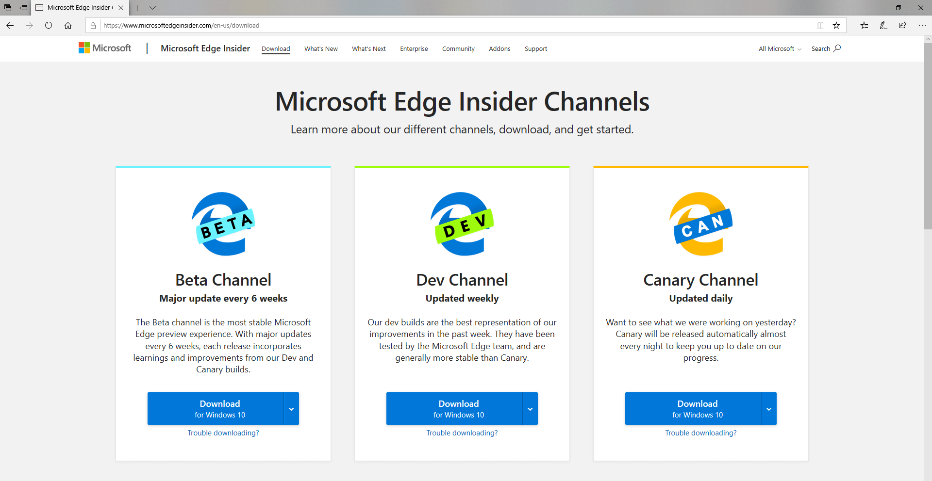 Bêta basée sur Microsoft Edge Chromium