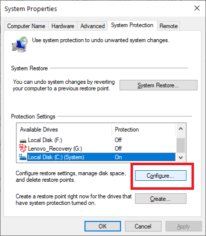 Faceți clic pe butonul Configurare