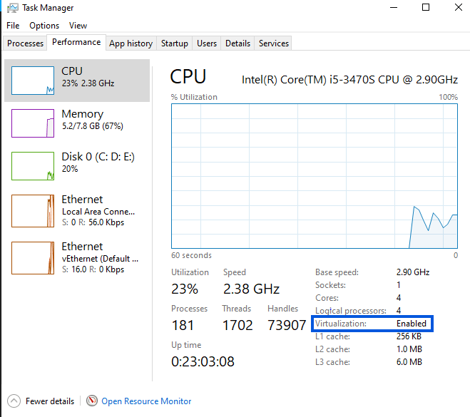 CPU 상태 확인