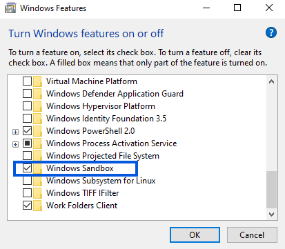 Windows-Funktion – Sandbox