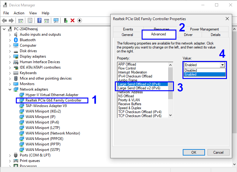 Offload di invio di grandi dimensioni