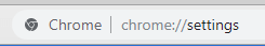 Abra o URL de configuração do Chrome