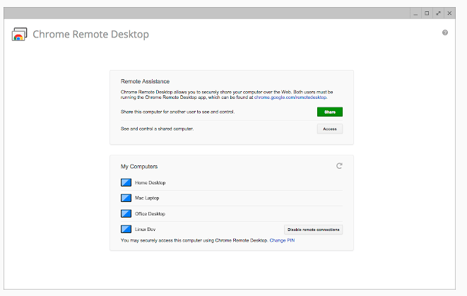 Chrome Remote Desktop