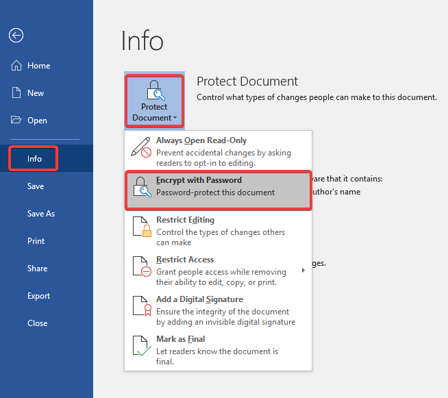 Proteger com senha um documento do Word