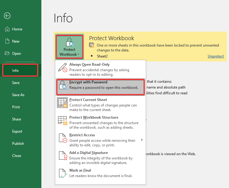 Mot de passe Protéger les feuilles de calcul Excel