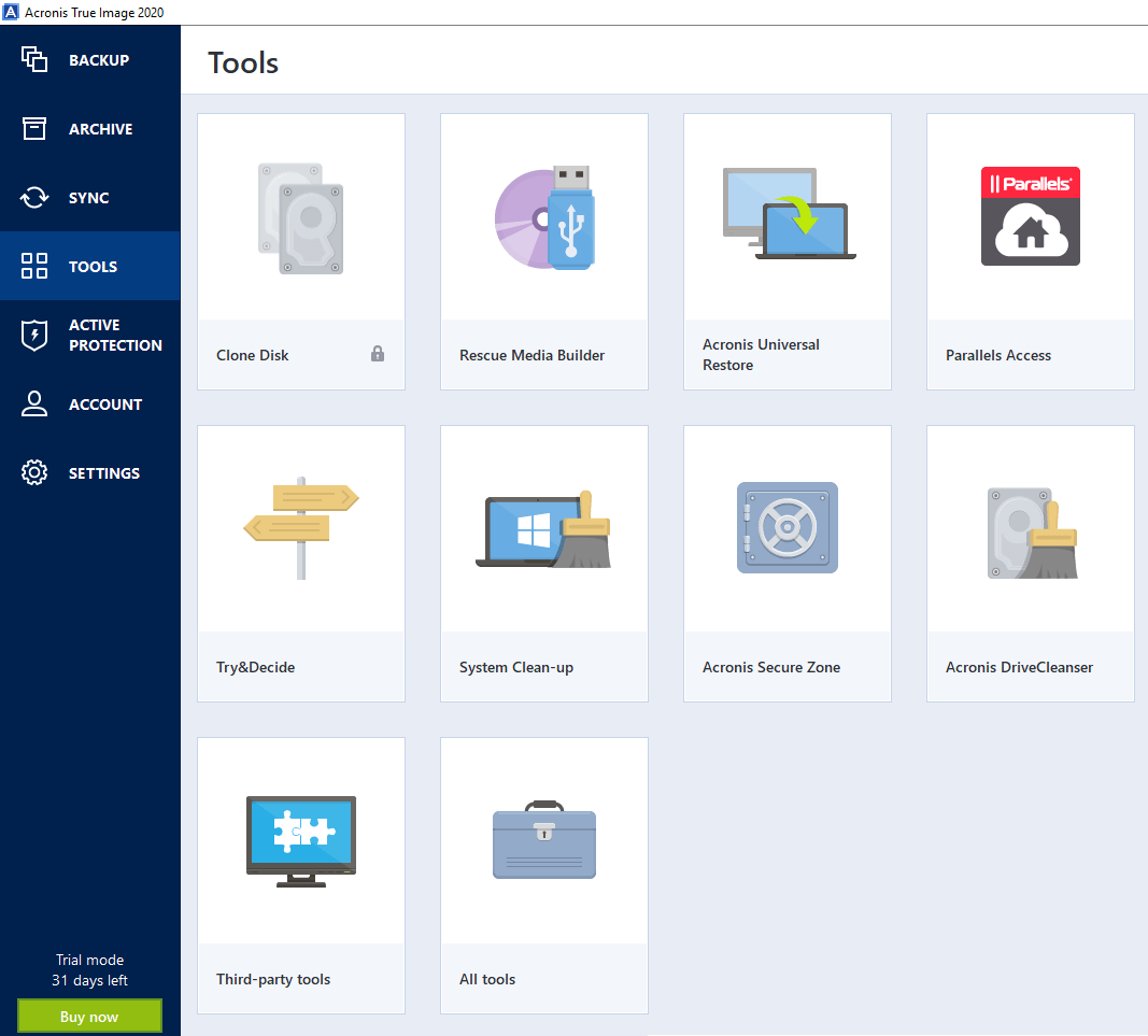 Herramientas de Acronis