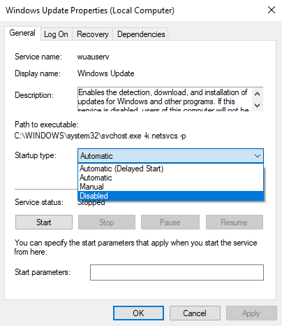 خاصية Windows Update