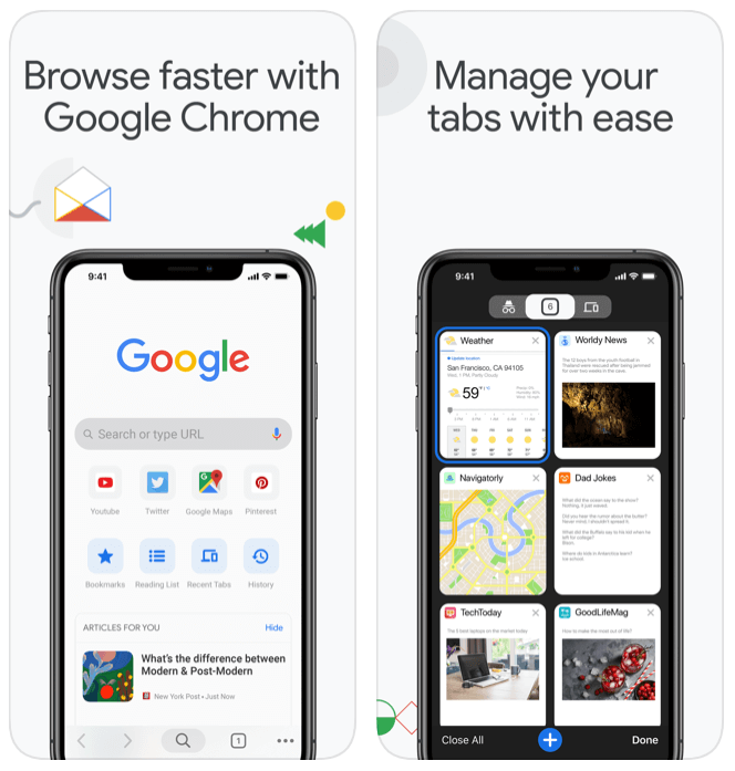 Navegador Google Chrome para iPhone